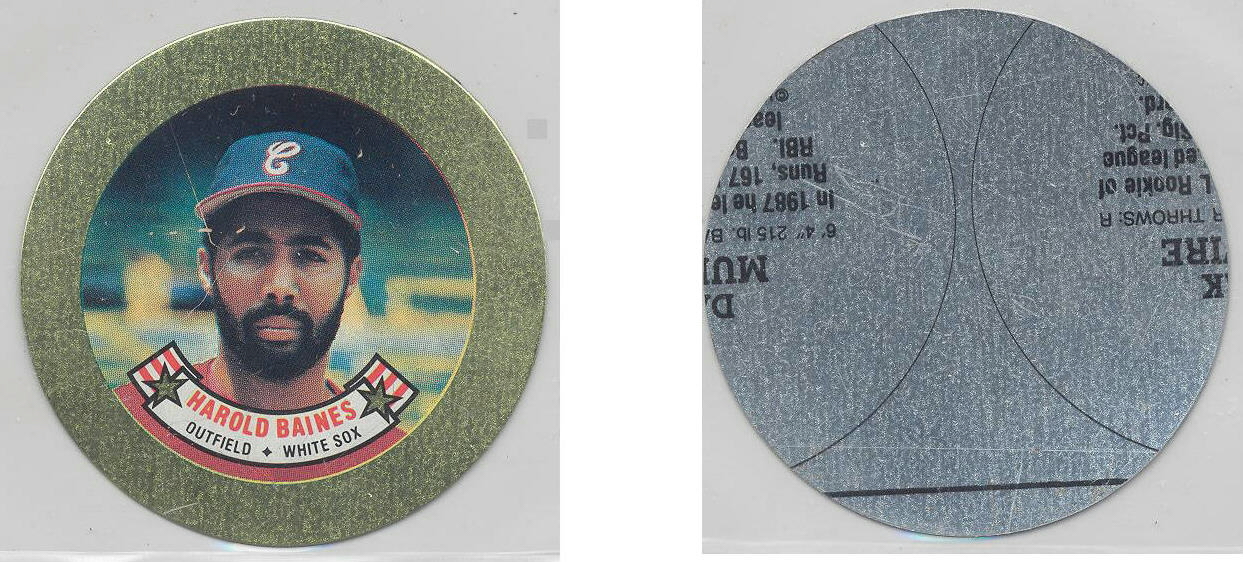 1988 Topps Baseball Coins Metal Proof Discs 005 Harold Baines